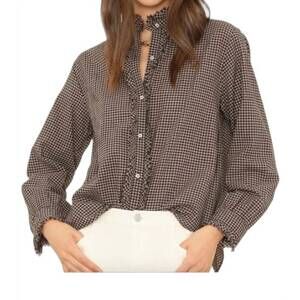 NEW XIRENA amalie long sleeve shirt in black pepper